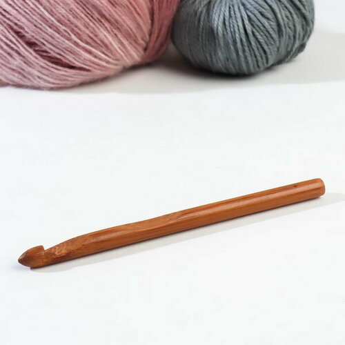 Крючок для вязания, бамбуковый, d = 9 мм, 15 см, 5 шт.