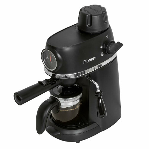 Кофеварка рожковая Pioneer с капучинатором и фильтром на 4 порции 240 мл индикатор температуры стимер для молочной пены защита от перегрева 449000₽
