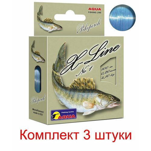 фото Монофильная леска для рыбалки aqua x-line pikeperch (судак) 0,20mm 100m ( 3 штуки )