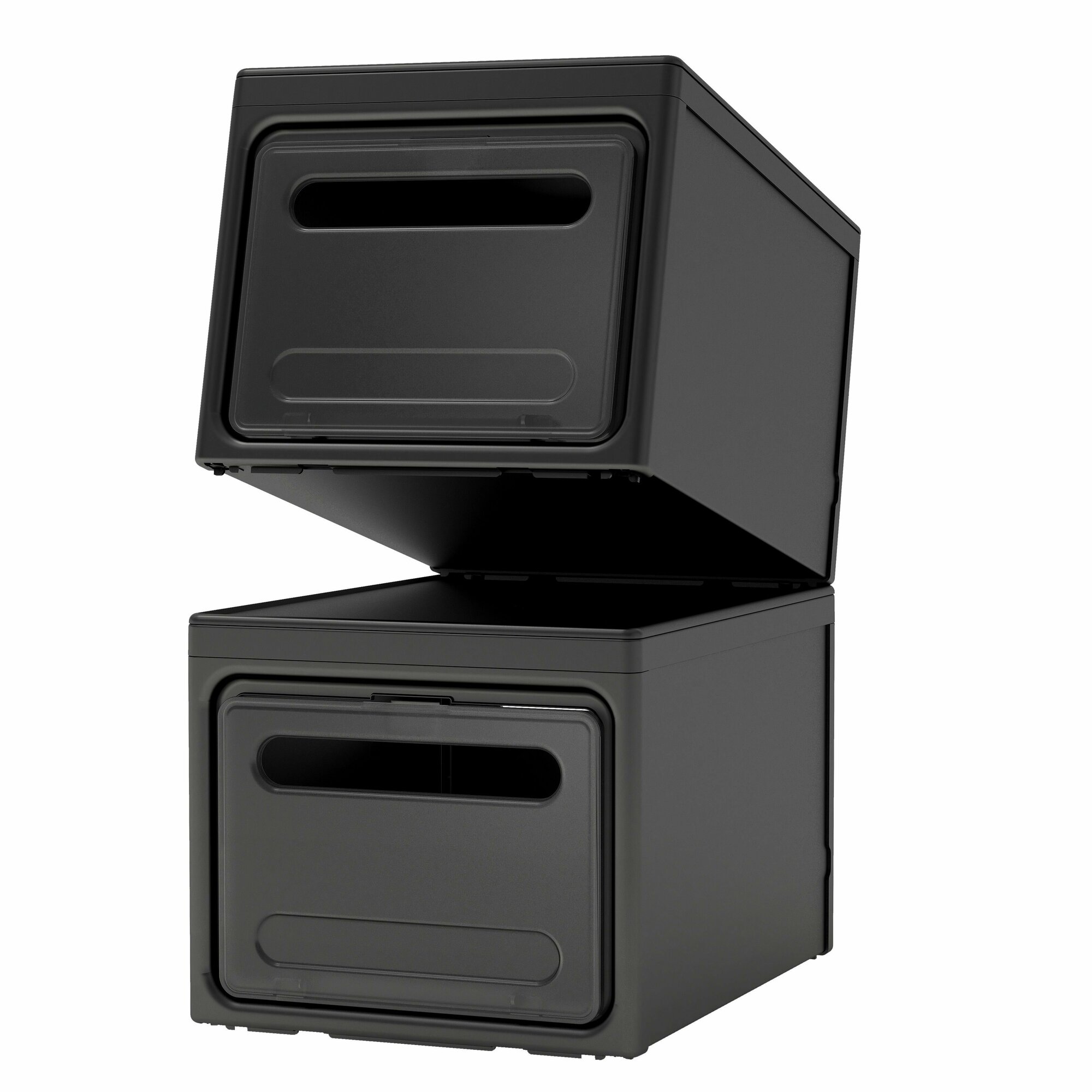 Ящик для хранения вещей с крышкой Premium, черный - фотография № 9