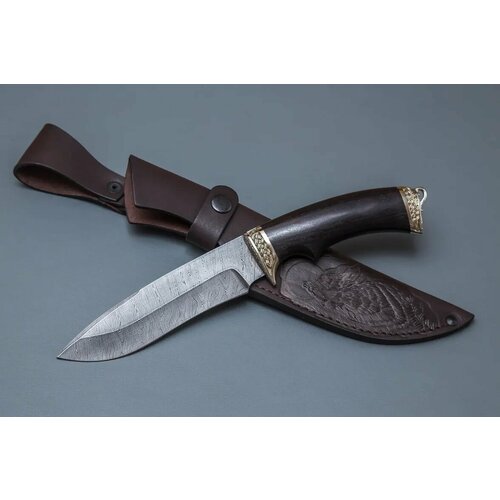 фото Нож из дамасской стали «скиф», рукоять литье мельхиор, черный граб - кузница сёмина кузница сёмина юрия михайловича