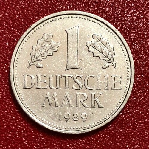 Монета Германия 1 Марка 1989 года ФРГ #4-3 монета германия 10 пфеннигов 1989 год фрг 1 2