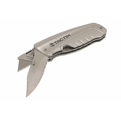 Нож складной алюминиевый TACTIX с 2-мя лезвиями (261125) нож с лезвием трапеция лезвие трапеция комплект
