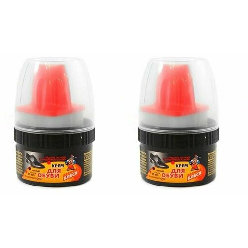 Двойной блеск Крем-блеск для обуви Черный, 60 мл, 2 шт