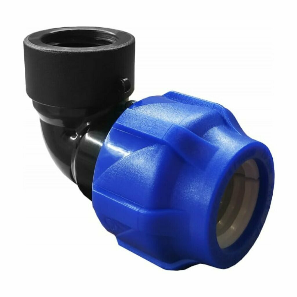 фото ПНД Отвод компрессионный с внутренней резьбой 63х1 1/4" VALFEX