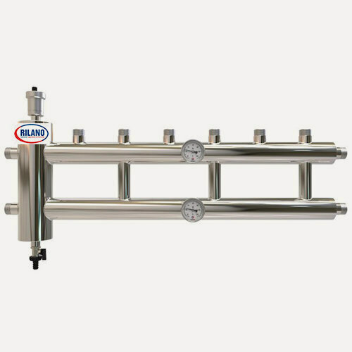 Изображение товара Коллектор с гидравлическим разделителем 120кВт 3+1 контуров Ду40 OLRUS (GCK-40-3.1)