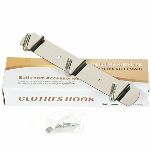 Крючок 3 шт, на планке, хром, SPE19159C-3, Y8-2748. 337272