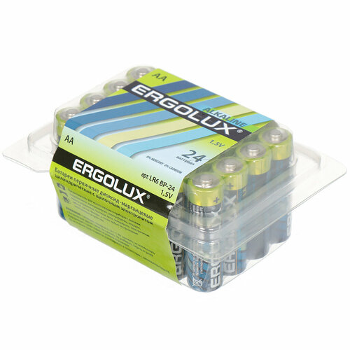 Батарейка Ergolux Alkaline LR6 BP-24, цена за 24 шт vt a52 sg2432 паласио 24 24 керам декор цена за 1 шт
