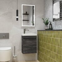 Мебель для ванной комнаты с одной распашной дверцей Art&Max FAMILY-M 40 см Железный камень