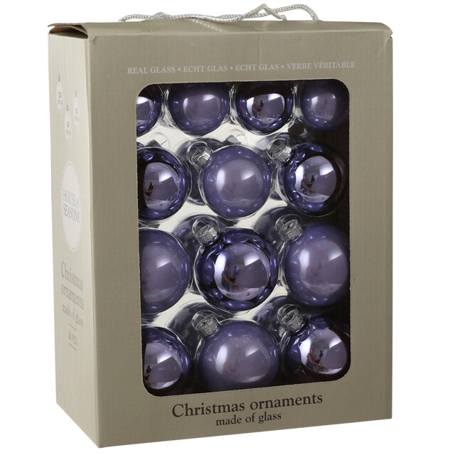 фото Edelman Набор стеклянных шаров Лавандовые Облака, 5-7 см, 26 шт 86456/83999
