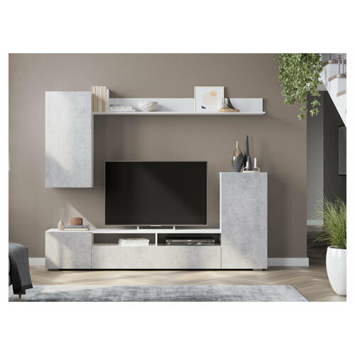 Гостиная готовая KAPIOVI LUIDA белая светло-серые фасады 18080₽