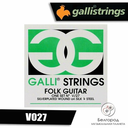 Струны для акустических гитар V027 (Пр-во Италия) Folk Guitar, GALLI galli ls1152 струны для акустических гитар аналог dorazio