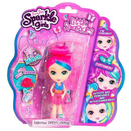 Sparkle Girlz Кукла Балерина 11,5 см с аксессуаром, розовый SG24648 с 3 лет