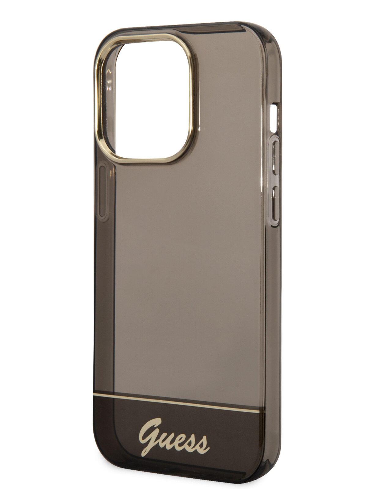 Guess для iPhone 14 Pro Max чехол PC/TPU Translucent w Electoplated camera Hard Black