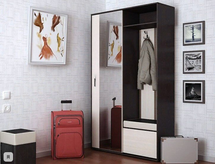 Прихожая-купе Пикассо-2, МФ-Купе, размер 121х44х211.6 см, цвет венге/дуб молочный