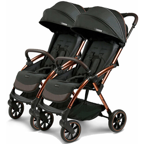 Leclerc Baby Прогулочная коляска для двойни Influencer XL (Black Brown)