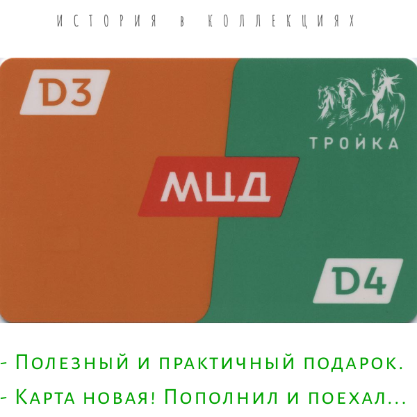 Карта Тройка МЦД D3 / D4 / 2023 г.