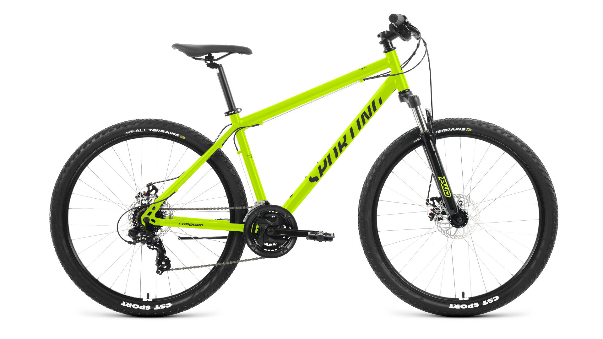 Велосипед 29 FORWARD SPORTING 2.0 (DISK) (8-ск.) 2023 (рама 17) яркий/зеленый/черный