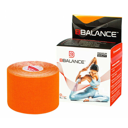 фото Bbtape / биби тейп - кинезио тейп, оранжевый, 5 см x 5 м