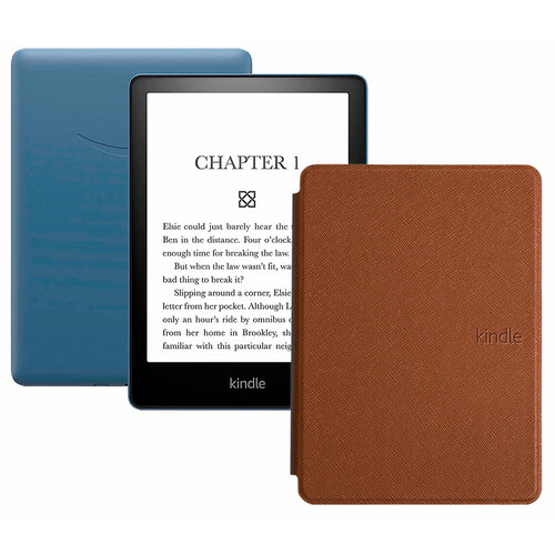 Электронная книга Amazon Kindle PaperWhite 2021 16Gb Ad-Supported Denim с обложкой ReaderONE PaperWhite 2021 Brown