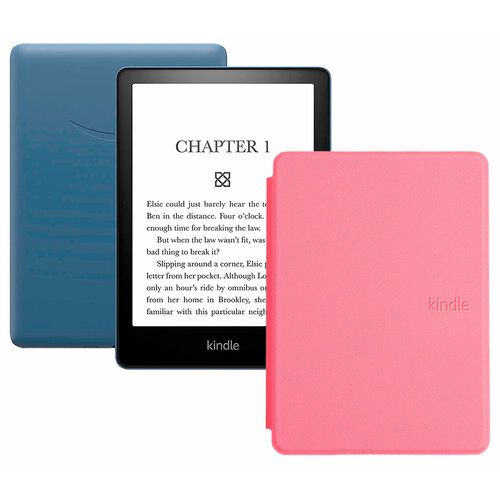 Электронная книга Amazon Kindle PaperWhite 2021 16Gb black Ad-Supported Denim с обложкой ReaderONE PaperWhite 2021 Pink