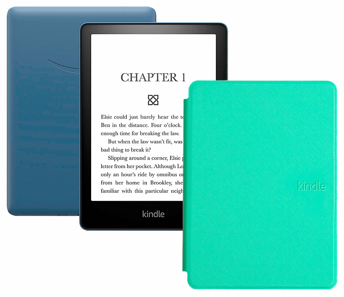 Электронная книга Amazon Kindle PaperWhite 2021 16Gb Ad-Supported Denim с обложкой ReaderONE PaperWhite 2021 Light Green