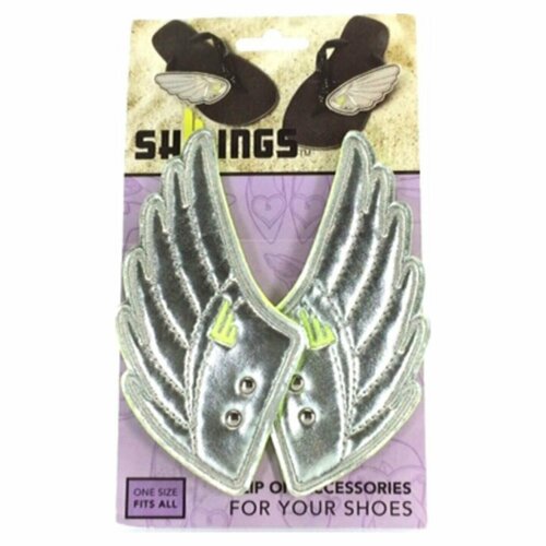 фото Аксессуары для кед крылья wilshire silver foil clip 14105 серебряные shwings