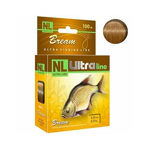 nl ultra bream 100m0 16mm Монофильная леска для рыбалки AQUA NL ULTRA BREAM (Лещ) 100m 0,25mm ( 1 штука )