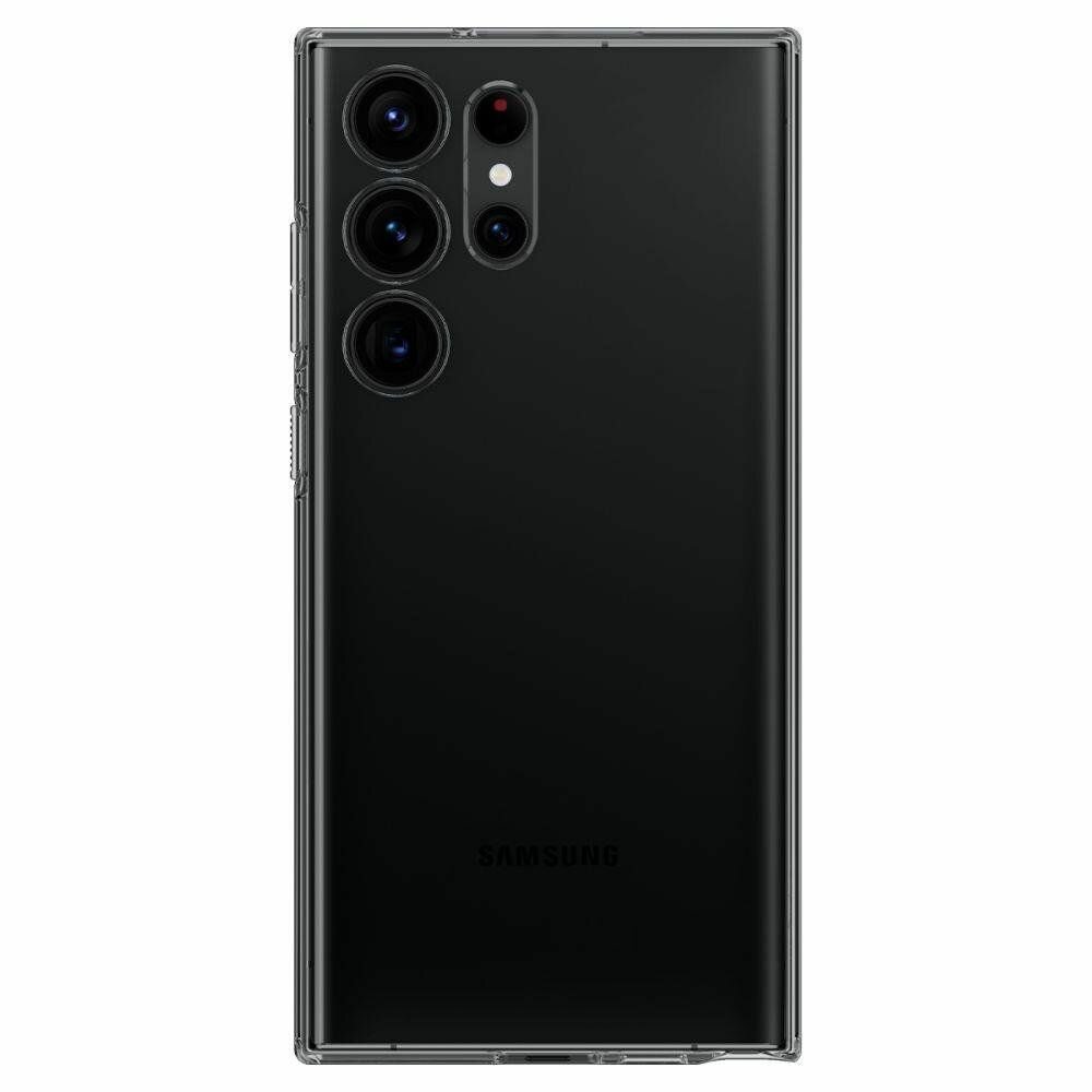 Чехол Spigen на Samsung Galaxy S23 Ultra (ACS05611) Liquid Crystal / Спиген чехол для Галакси С23 Ультра силиконовый, противоударный, с защитой камеры, затемненный — фото 1