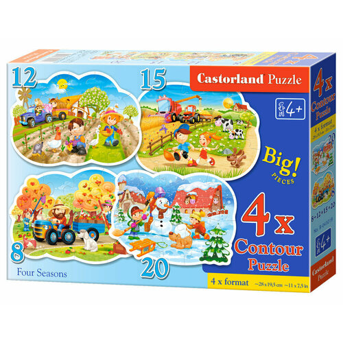 Castorland Castor Land Пазлы Четыре сезона контур 8+12+15+20 деталей (D3-043019) с 4 лет