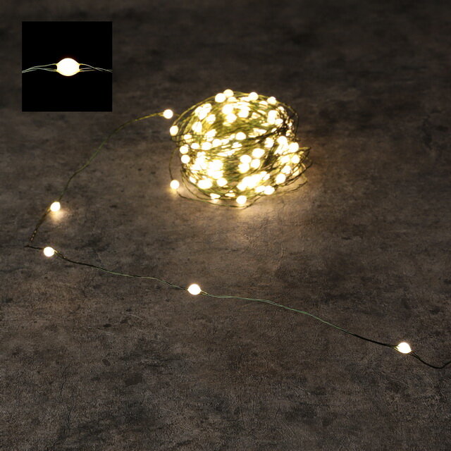 фото Edelman Светодиодная гирлянда Роса Luca Grande 15 м, 150 теплых белых LED, зеленая проволока, IP44 84904