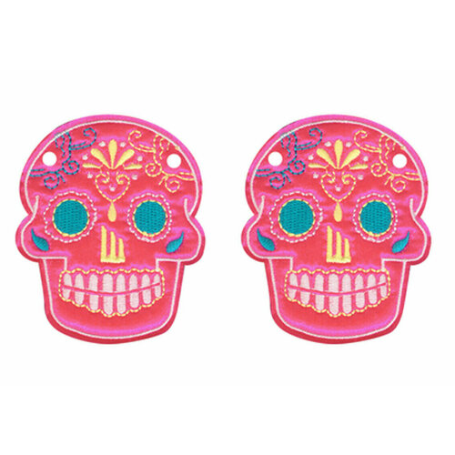 фото Аксессуары для кед крылья череп sugar skull pink neon lace 11009 розовые shwings