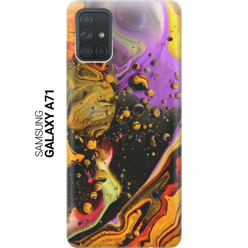 ультратонкий силиконовый чехол накладка для samsung galaxy a21s с принтом разноцветные капли Ультратонкий силиконовый чехол-накладка для Samsung Galaxy A71 с принтом Разноцветные капли