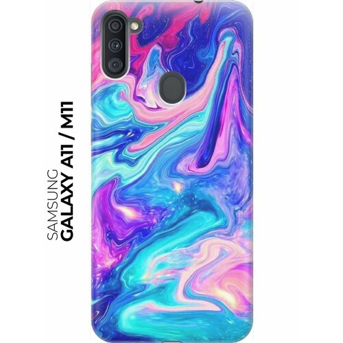 RE: PA Накладка Transparent для Samsung Galaxy A11 / M11 с принтом Сине-розовые краски re pa накладка transparent для samsung galaxy a71 с принтом сине розовые краски