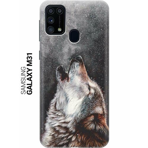 Ультратонкий силиконовый чехол-накладка для Samsung Galaxy M31 с принтом Морозный волк ультратонкий силиконовый чехол накладка для samsung galaxy a41 с принтом морозный волк