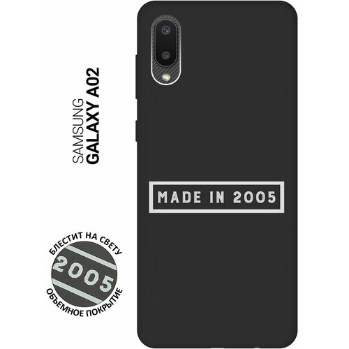 Матовый Soft Touch силиконовый чехол на Samsung Galaxy A02, Самсунг А02 с 3D принтом 2005 W черный матовый soft touch силиконовый чехол на samsung galaxy a02 самсунг а02 с 3d принтом free w черный