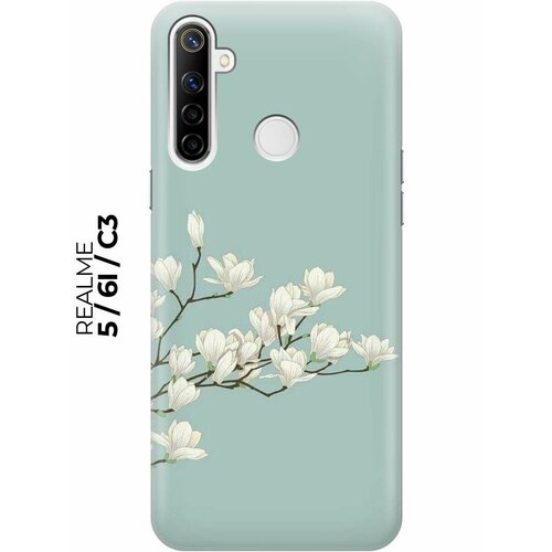 RE: PA Чехол - накладка ArtColor для realme 5 / 6i / C3 с принтом Сакура на голубом re pa чехол накладка artcolor для realme 5 6i c3 с принтом якорь на карте