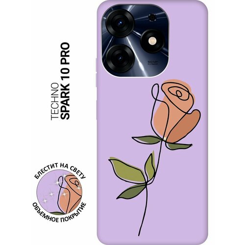 Силиконовый чехол на Tecno Spark 10 Pro, Техно Спарк 10 Про Silky Touch Premium с принтом Rose сиреневый силиконовый чехол на tecno spark 10 pro техно спарк 10 про silky touch premium с принтом white rose розовый