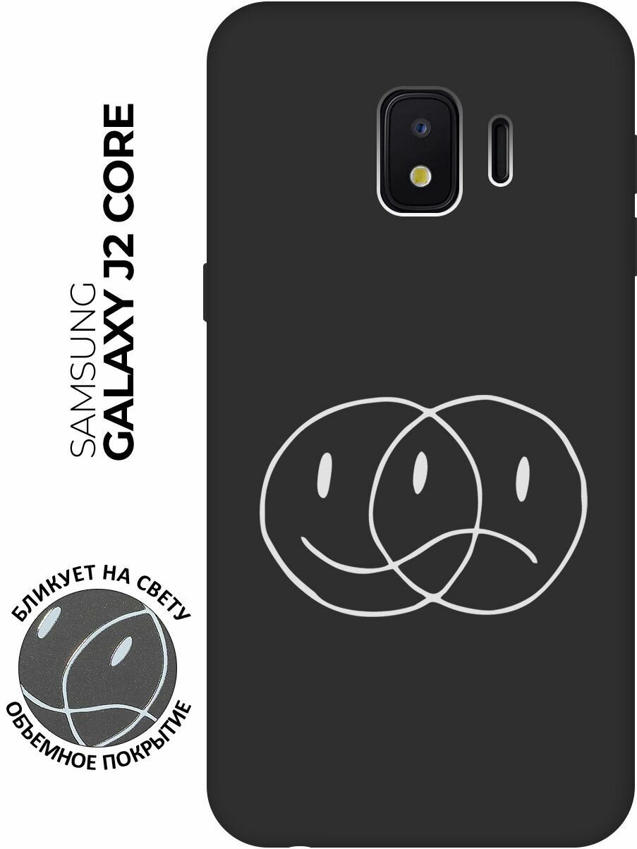 Матовый чехол Two Faces W для Samsung Galaxy J2 Core / Самсунг Джей 2 Кор с 3D эффектом черный
