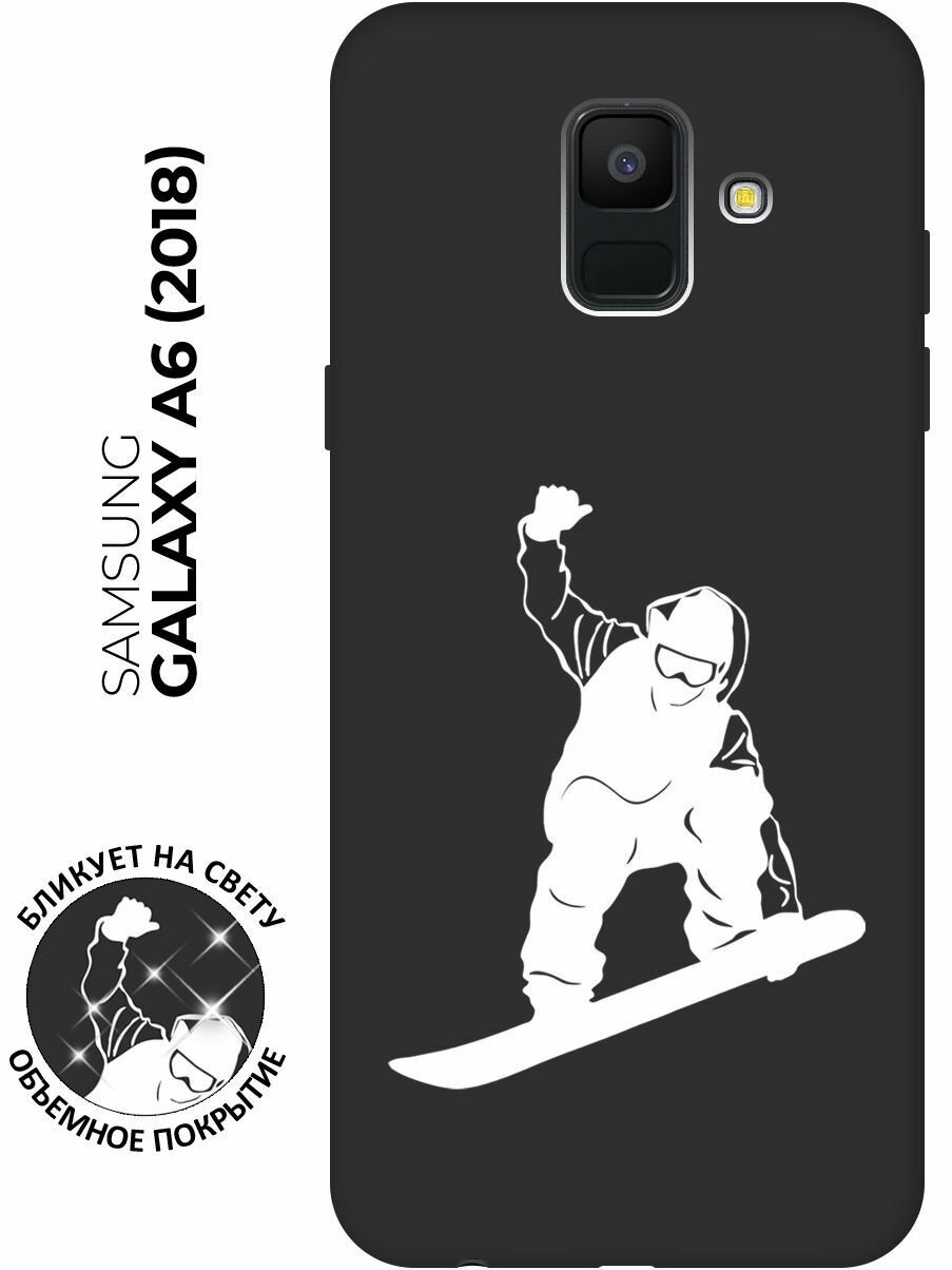 Матовый чехол Snowboarding W для Samsung Galaxy A6 (2018) / Самсунг А6 2018 с 3D эффектом черный