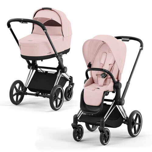 Коляска 2 в 1 Cybex Priam IV Peach Pink, шасси chrome/black