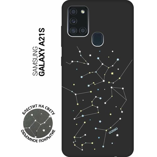 Ультратонкая защитная накладка Soft Touch для Samsung Galaxy A21s с принтом Constellations черная ультратонкая защитная накладка soft touch для samsung galaxy a21s с принтом mindmap черная