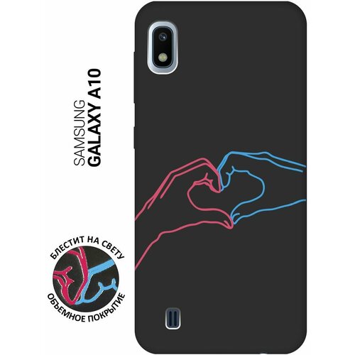 Матовый Soft Touch силиконовый чехол на Samsung Galaxy A10, Самсунг А10 с 3D принтом Fall in Love черный матовый soft touch силиконовый чехол на samsung galaxy a31 самсунг а31 с 3d принтом fall in love черный