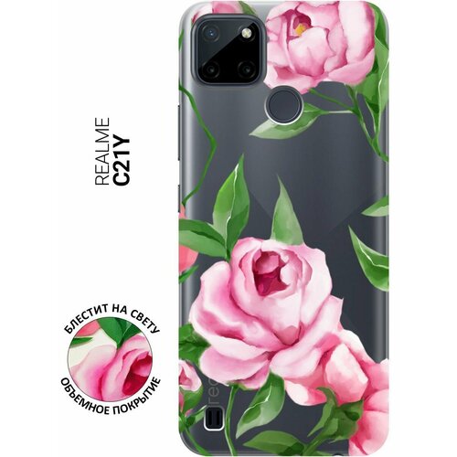 Силиконовый чехол на Realme C21Y, Рилми С21у с 3D принтом Amazing Peonies прозрачный силиконовый чехол на realme 11 рилми 11 с 3d принтом amazing peonies прозрачный