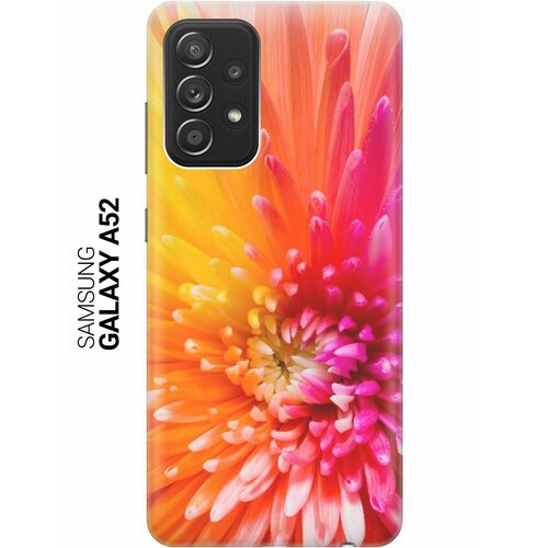 ультратонкий силиконовый чехол накладка для samsung galaxy a32 с принтом розовая хризантема Ультратонкий силиконовый чехол-накладка для Samsung Galaxy A52 с принтом Розовая хризантема
