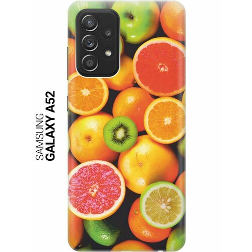 Ультратонкий силиконовый чехол-накладка для Samsung Galaxy A52 с принтом Сочные фрукты ультратонкий силиконовый чехол накладка для samsung galaxy a02 с принтом сочные фрукты