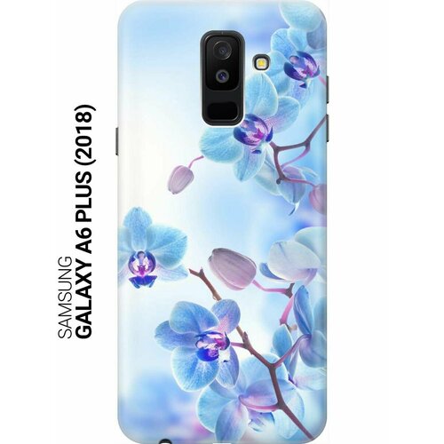 GOSSO Ультратонкий силиконовый чехол-накладка для Samsung Galaxy A6 Plus (2018) с принтом Голубые орхидеи gosso ультратонкий силиконовый чехол накладка для samsung galaxy a6 2018 с принтом климт