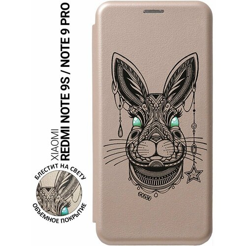 Чехол-книжка Book Art Jack для Xiaomi Redmi Note 9S, Note 9 Pro, Note 9 Pro Max с принтом Grand Rabbit золотой nillkin camera protection slide cover back shell camshield case matte for xiaomi redmi note 9 pro max note 9s 2020 cell phones