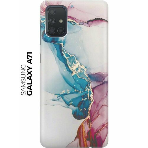 Чехол - накладка ArtColor для Samsung Galaxy A71 с принтом Сине-розовый мрамор чехол накладка artcolor для samsung galaxy m31s с принтом сине розовый мрамор