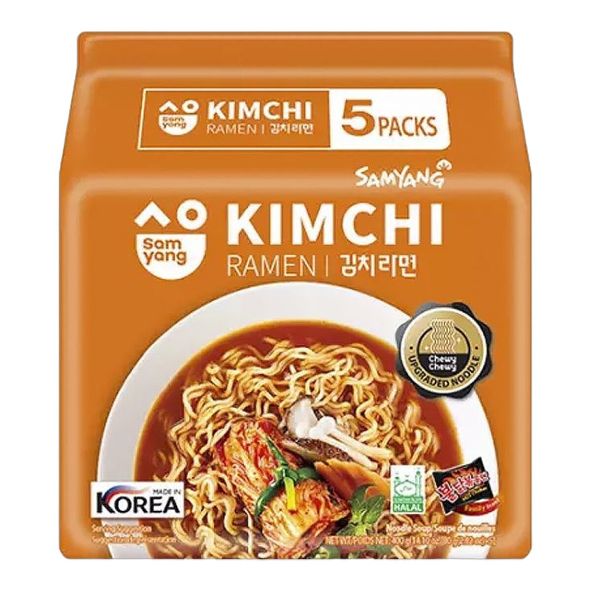 Лапша быстрого приготовления Kimchi Ramen со вкусом кимчи Samyang, пачка 80 г х 5 шт